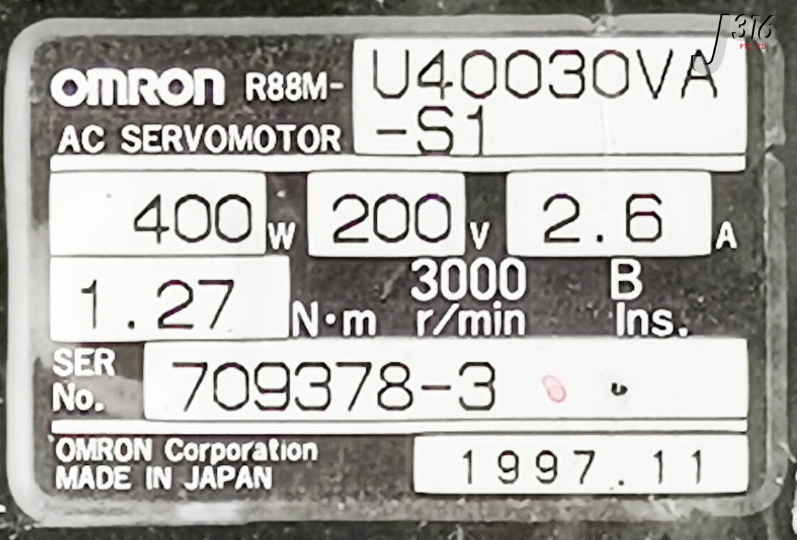 ピック 15419 OMRON AC SERVOMOTOR, 200V 2.6A 3000RPM R88M-U40030VA-S1 | eBay